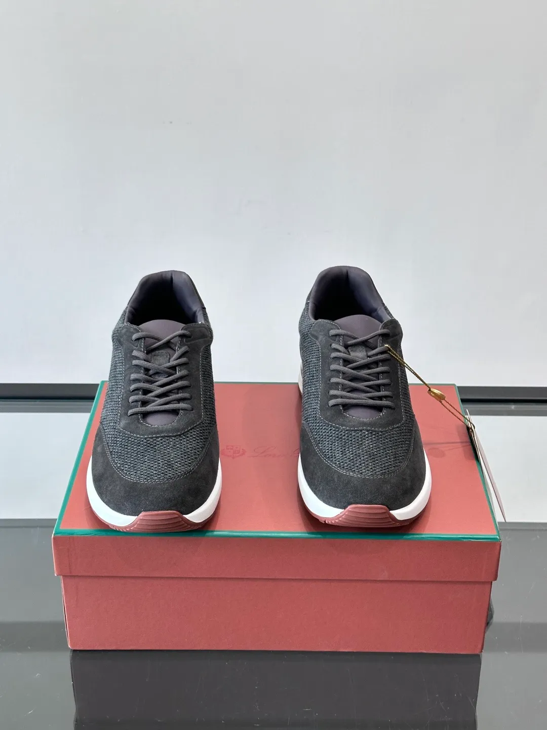 Men's men's shoes 💰p580 "Loro men's shoes 💰pian＊" Week End Walk series sports shoes, using exclusive raw materials, mesh upper + suede stitching, breathable and comfortable, rubber soles with strong grip, suitable for commuting and casual outings. Low-key high-end gray tone, versatile suit or casual wear, size: 39-44 (customized at 38.45.46)